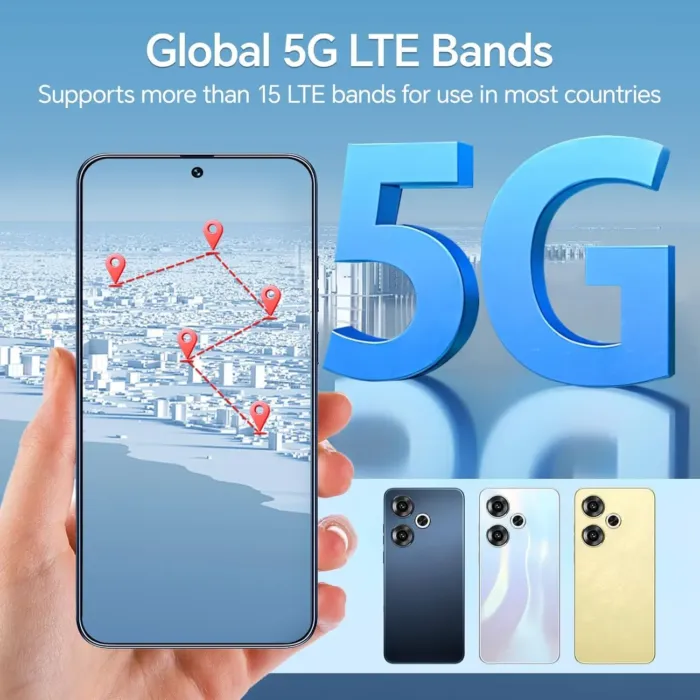 Unlocked Phones S19, Android 14 Mobile Phone, 12GB+512GB Smartphone, 5G Dual SIM, 48MP+108MP Camera Cell Phone, 6.8'' Screen, 6800mAh Battery, Face ID, Gold - Image 9