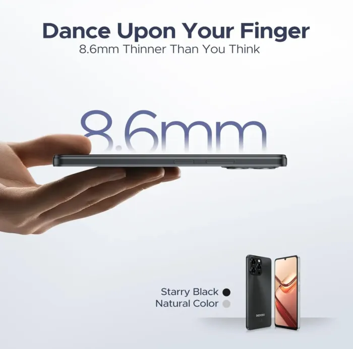 DOOGEE Note 58 Unlocked Cell Phone,Android 15 Smartphone with 32GB+128GB/2TB TF Expand,6250mAh Battery, 6.75"HD+ 90Hz Cellphone,4G Dual SIM Mobile Smart Phones, Widevine L1/NFC/OTG/Face Unlock,Natural - Image 4