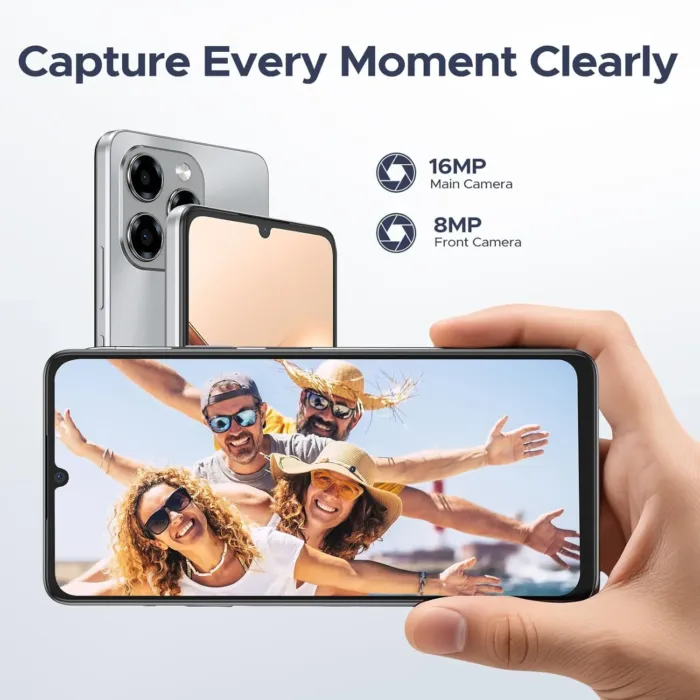 DOOGEE Note 58 Unlocked Cell Phone,Android 15 Smartphone with 32GB+128GB/2TB TF Expand,6250mAh Battery, 6.75"HD+ 90Hz Cellphone,4G Dual SIM Mobile Smart Phones, Widevine L1/NFC/OTG/Face Unlock,Natural - Image 9
