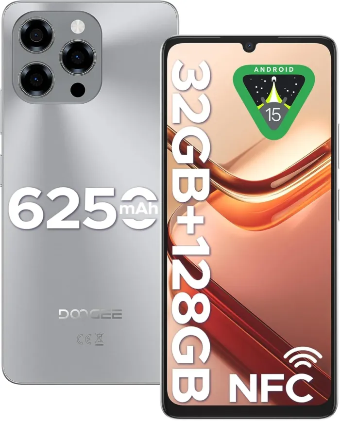 DOOGEE Note 58 Unlocked Cell Phone,Android 15 Smartphone with 32GB+128GB/2TB TF Expand,6250mAh Battery, 6.75"HD+ 90Hz Cellphone,4G Dual SIM Mobile Smart Phones, Widevine L1/NFC/OTG/Face Unlock,Natural - Image 10