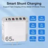65W Super Fast Charge Wall Charger Adapter 5 USB Port + Type C Charger wholesale