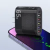 65W Super Fast Charge Wall Charger Adapter 5 USB Port + Type C Charger wholesale