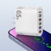 65W Super Fast Charge Wall Charger Adapter 5 USB Port + Type C Charger wholesale