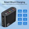 65W Super Fast Charge Wall Charger Adapter 5 USB Port + Type C Charger wholesale