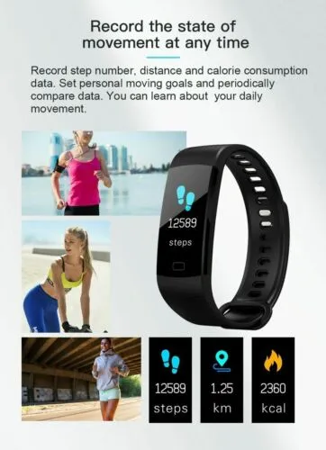 Fitness Smart Watch Activity Tracker Heart Rate For Women Men Oxygen BP Monitor