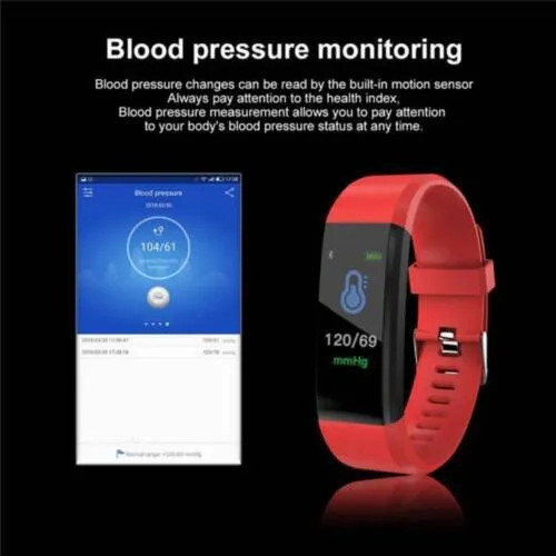 Fitness Smart Watch Activity Tracker Heart Rate For Women Men Oxygen BP Monitor