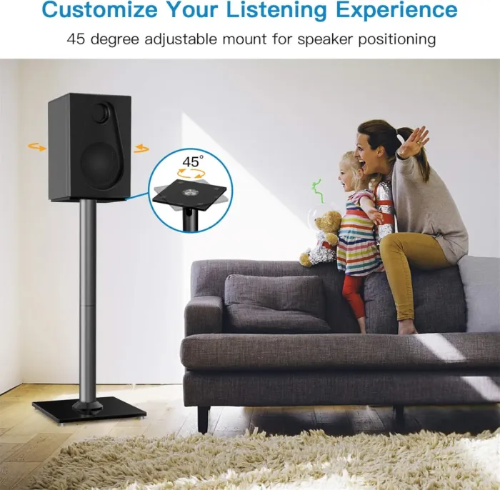 PERLESMITH Universal Floor Speaker Stands 26 Inch for Surround Sound, Klipsch, Sony, Edifier, Yamaha, Polk & Other Bookshelf Speakers Weight up to 22lbs - 1 Pair - Image 8