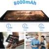 2025 Android 15 Tablet 11inch, 12GB+128GB+512GB, Support Face Unlock,18W Fast Charging with 8000mAh Large Battery,Dual WiFi6, Dual Camera,Octa-Core CPU, Bluetooth,HD Touchscreen Display