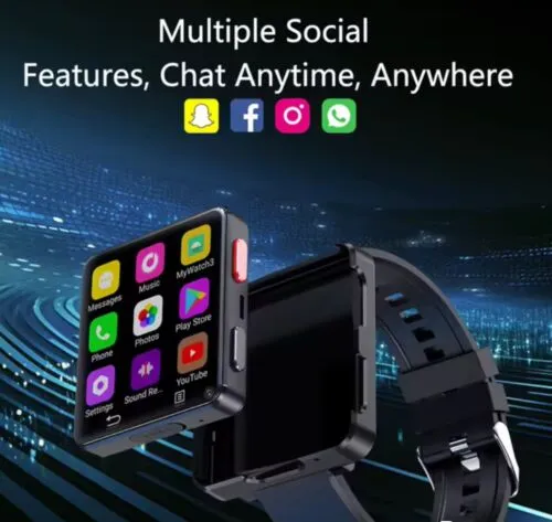 4G 3+32GB SMART WATCH 2.64" HD Screen,5MP +5MP Dual cameras SIM GPS Android 11.0