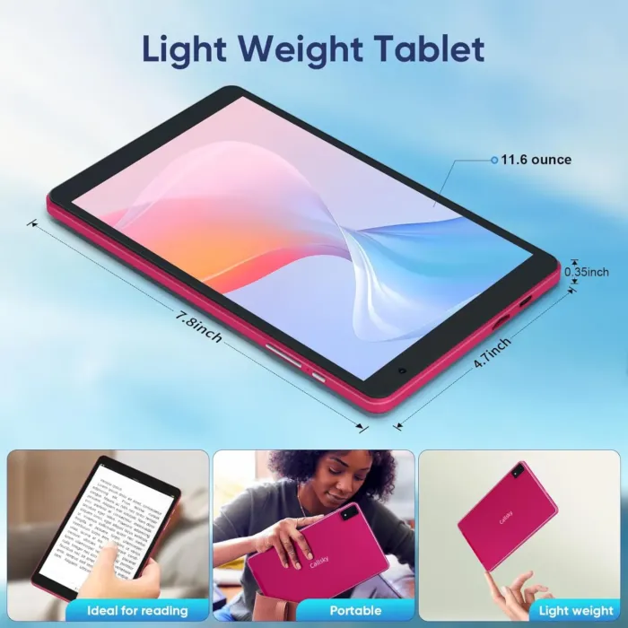 8 inch Tablet, 2 Years Protection Metal Body Octa-Core Processor Android 14 Tablet , 8(3+5)GB RAM, 4000mAh Battery, 64GB Storage, 6 FT Charging Cable, Reinforced Type-C Port, Dual-speakers, Pink - Image 7