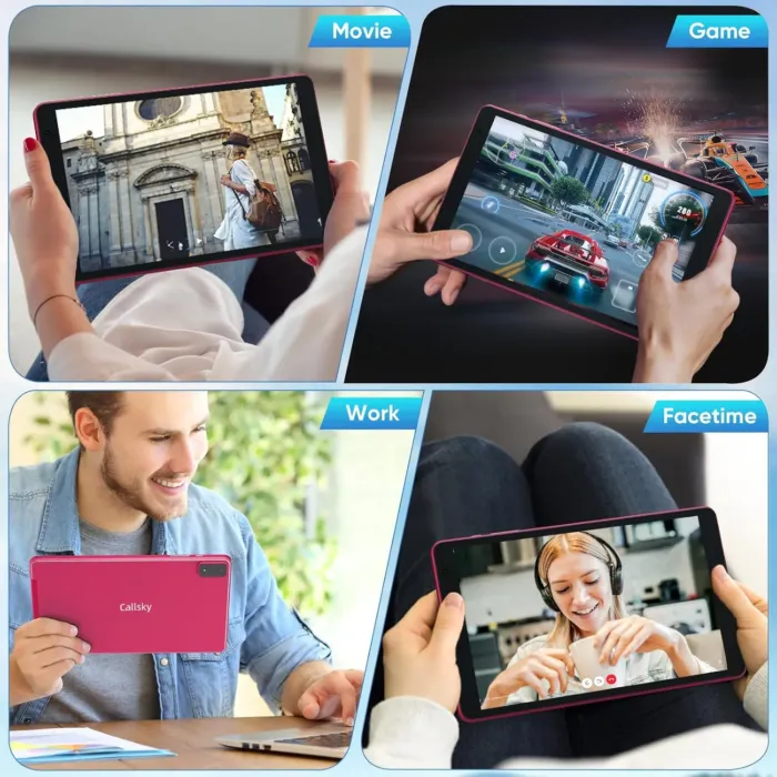 8 inch Tablet, 2 Years Protection Metal Body Octa-Core Processor Android 14 Tablet , 8(3+5)GB RAM, 4000mAh Battery, 64GB Storage, 6 FT Charging Cable, Reinforced Type-C Port, Dual-speakers, Pink - Image 8