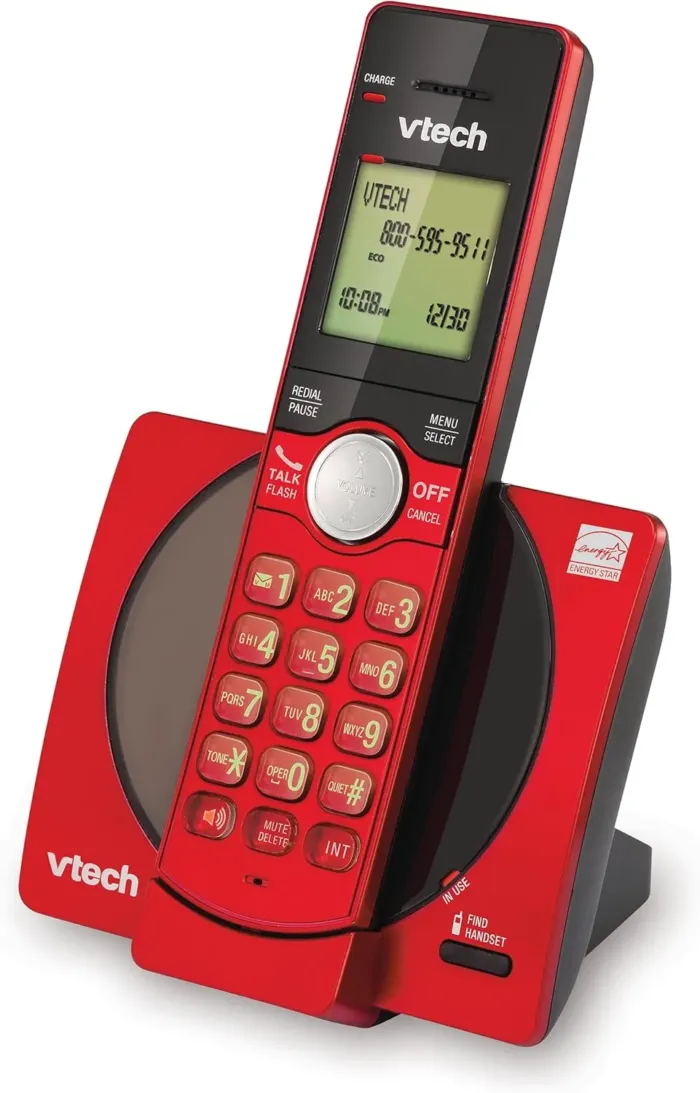 VTech Cordless Phone for Home with Caller ID/Call Waiting, CS6919-16 Landline Phones, Illuminated Keypad, Full Duplex Speakerphone, Wall Mount, Red - Image 8