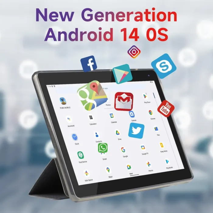 10 inch Android 14 Tablet, 6GB RAM 32GB ROM Powerful Quad-core CPU, 1280*800 Resolution Screen Tablet PC, 8MP Camera, 6000mAh Battery Computer, 2 in 1 Tablets with Keyboard, Case, Mouse, Stylus Laptop - Image 3