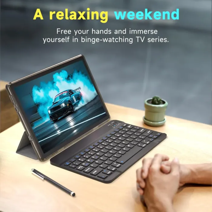 10 inch Android 14 Tablet, 6GB RAM 32GB ROM Powerful Quad-core CPU, 1280*800 Resolution Screen Tablet PC, 8MP Camera, 6000mAh Battery Computer, 2 in 1 Tablets with Keyboard, Case, Mouse, Stylus Laptop - Image 6