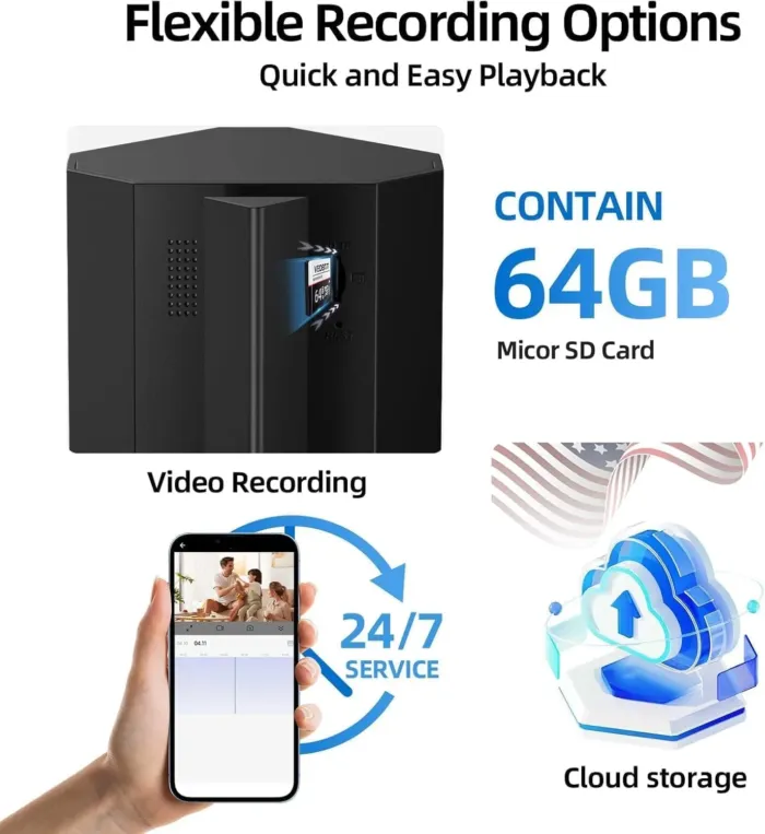 Mini Spy Hidden Camera - 2025 Upgraded 3K HD Hidden Camera, Small Cameras Home for Pet/Baby, Nanny Cam with Motion Detection Alerts, Cloud&SD Card Storage, App Control - Image 8