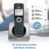 AT&T GL2101-2 DECT 6.0 2-Handset Cordless Home Phone with Call Block, Caller ID, Full-Duplex Handset Speakerphone, 2" White Backlit Display, Lighted Keypad (Graphite & Black)