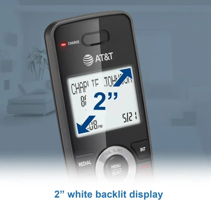 AT&T GL2101-2 DECT 6.0 2-Handset Cordless Home Phone with Call Block, Caller ID, Full-Duplex Handset Speakerphone, 2" White Backlit Display, Lighted Keypad (Graphite & Black) - Image 6