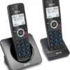 AT&T GL2101-2 DECT 6.0 2-Handset Cordless Home Phone with Call Block, Caller ID, Full-Duplex Handset Speakerphone, 2" White Backlit Display, Lighted Keypad (Graphite & Black)