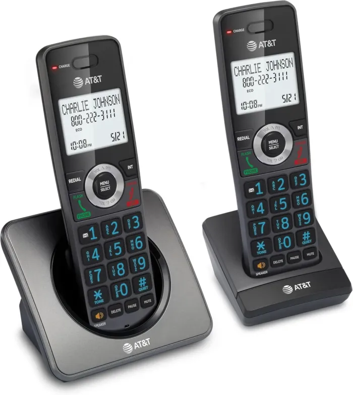 AT&T GL2101-2 DECT 6.0 2-Handset Cordless Home Phone with Call Block, Caller ID, Full-Duplex Handset Speakerphone, 2" White Backlit Display, Lighted Keypad (Graphite & Black) - Image 14
