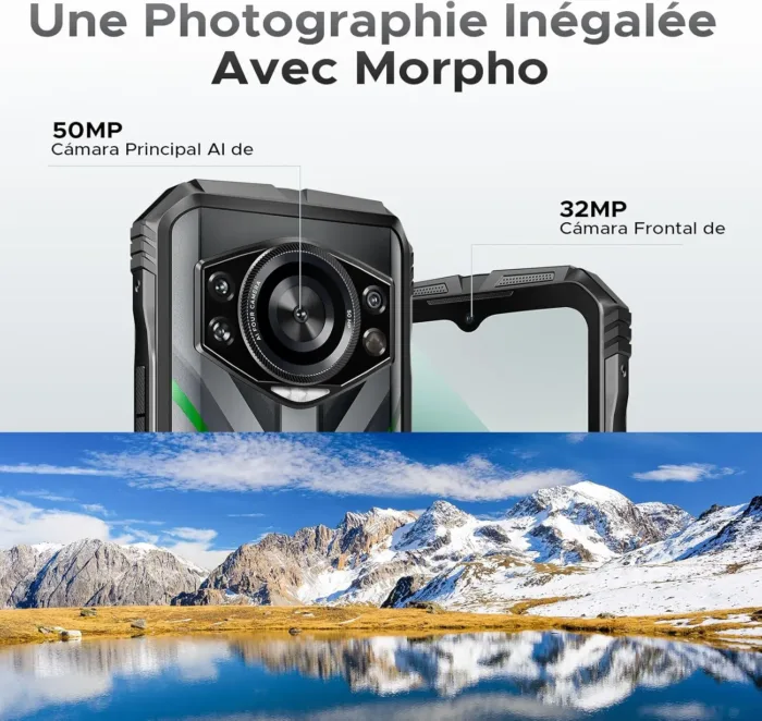 DOOGEE S Cyber Pro Rugged Phone, 10800mAh Android 14 Rugged Smartphone, 32GB+512GB, Helio G100 Octa Core Gaming Phones, 6.6" FHD+ 120Hz IPS Waterdrop Screen, 4G Dual SIM Mobile Phone, Green - Image 7