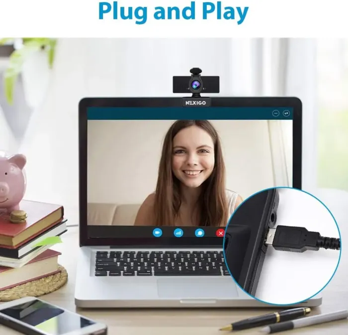 NexiGo N60 1080P Webcam with Microphone, Adjustable FOV, Zoom, Software Control & Privacy Cover, USB HD Computer Web Camera, Plug and Play, for Zoom/Skype/Teams, Conferencing and Video Calling - Image 6