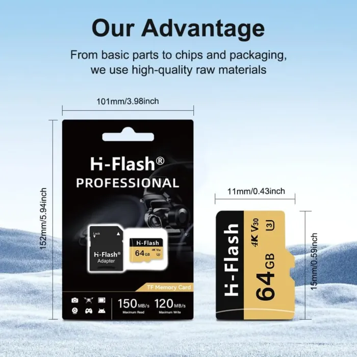 64GB SD Card 2 Pack Adapter, 128GB Memory Card High Speed Up to 150MB/s, A1 V30 U3 4K C10 TF Card for Tablet/Mobile Phone/Camera/Car Audio/Game Console - Image 7
