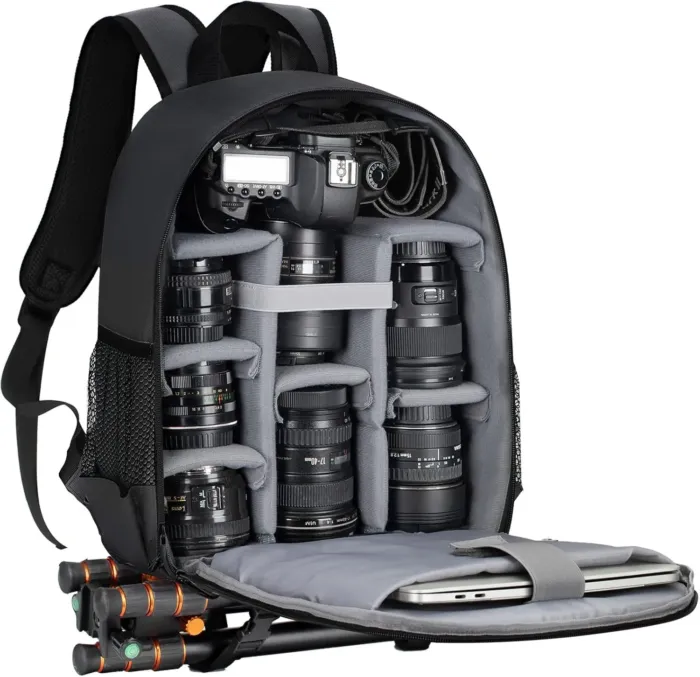 TARION Camera Backpack Bag Small - Professional DSLR Camera Bag with Waterproof Rain Cover Laptop Compartment Photograhy Backpack Case Black TB-S - Image 10