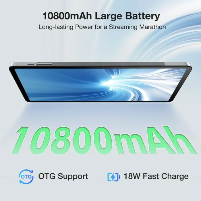 DOOGEE T20 Ultra Tablet 12 Inch, 10800mAh, 32GB+256GB ROM/2TB TF, Helio G99 Octa-Core Android Gaming Tablet, 2.4K Android Tablet, 16MP Camera, 4 Hi-Res Speakers, 5G WiFi/GMS/GPS/Widevine L1 - Black - Image 6