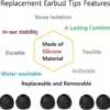 20 Pcs Universal Premium Ear Tips Silicone Replacement Earbud Earbuds