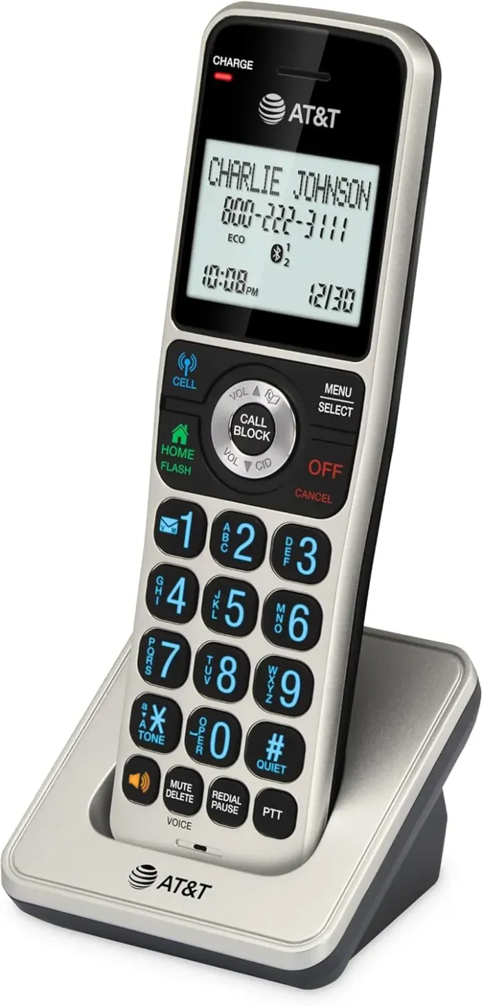 AT&T Cordless Phone 5 Handset with Bluetooth, Landline Phones for Home, Answering System, Smart Call Blocker, DECT 6.0 Extended Range, 2" Backlit Screen, Lighted Keypad with Big Buttons, BL3107-5 - Image 12