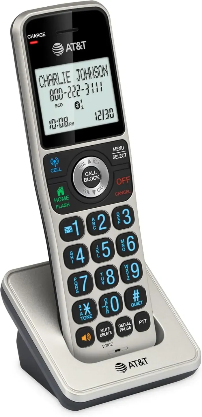 AT&T Cordless Phone 5 Handset with Bluetooth, Landline Phones for Home, Answering System, Smart Call Blocker, DECT 6.0 Extended Range, 2" Backlit Screen, Lighted Keypad with Big Buttons, BL3107-5 - Image 13