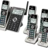 AT&T Cordless Phone 5 Handset with Bluetooth, Landline Phones for Home, Answering System, Smart Call Blocker, DECT 6.0 Extended Range, 2" Backlit Screen, Lighted Keypad with Big Buttons, BL3107-5