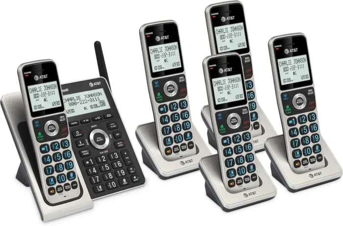 AT&T Cordless Phone 5 Handset with Bluetooth, Landline Phones for Home, Answering System, Smart Call Blocker, DECT 6.0 Extended Range, 2" Backlit Screen, Lighted Keypad with Big Buttons, BL3107-5 - Image 15