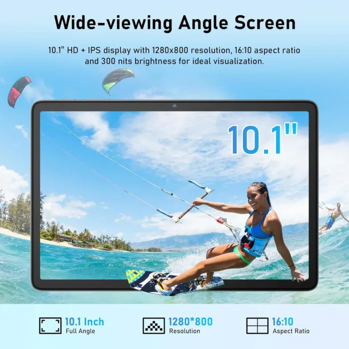 Blackview 10 inch Android Tablet, 2025 Android 14 Tablet with 12(4+8) GB+128GB 2TB Expand, Dual Speakers and Camera, BT5.3, WiFi 6, Google GMS, 2.0GHz CPU, Support Widevine L1, PC Mode,Blue - Image 3