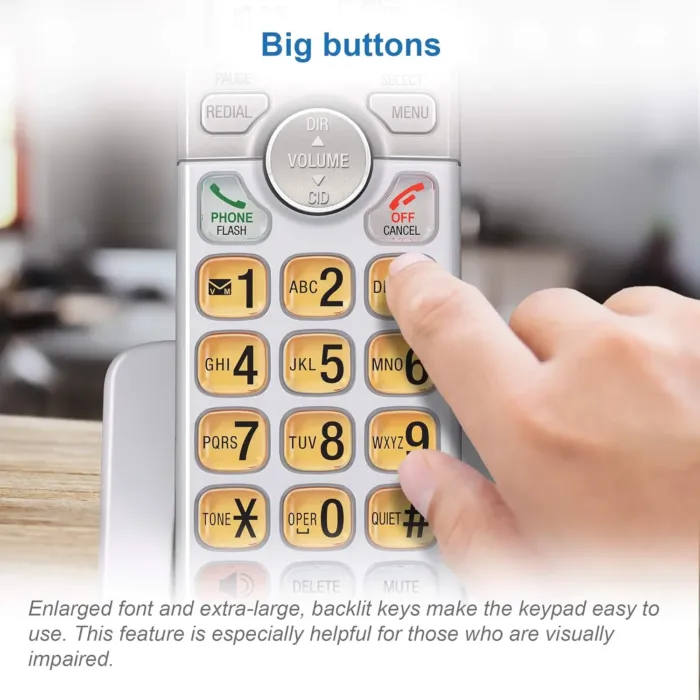 AT&T EL51203 2 Handset DECT 6.0 Cordless Home Phone Full-Duplex Handset Speakerphone, Backlit Display, Lighted Keypad, Caller ID/Call Waiting, Phonebook, Eco Mode, Voicemail Key, Quiet Mode,Intercom - Image 4