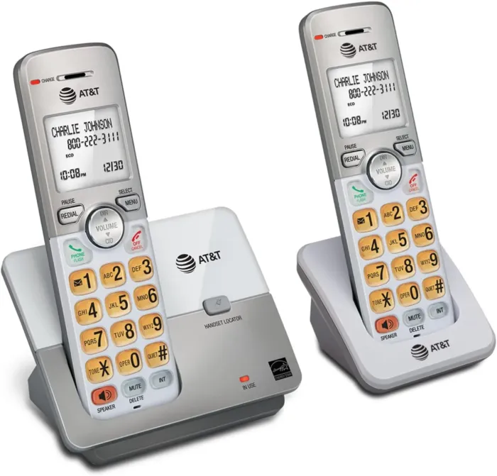 AT&T EL51203 2 Handset DECT 6.0 Cordless Home Phone Full-Duplex Handset Speakerphone, Backlit Display, Lighted Keypad, Caller ID/Call Waiting, Phonebook, Eco Mode, Voicemail Key, Quiet Mode,Intercom - Image 13