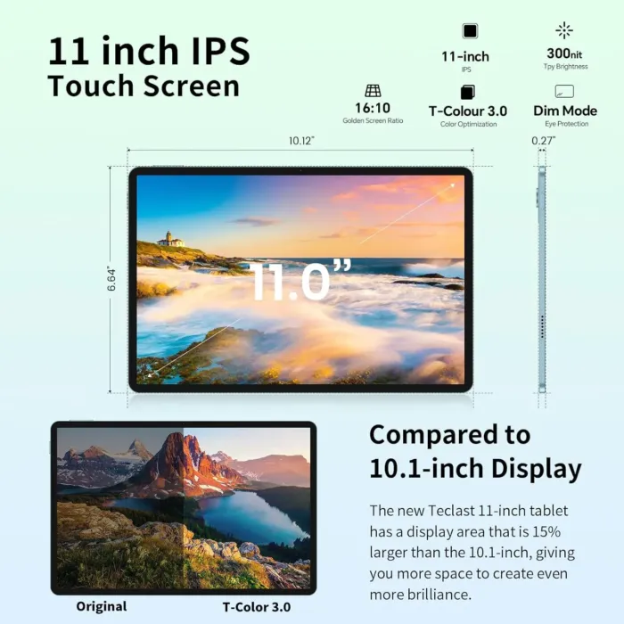 TECLAST Tablet 11 inch Android 14 Tablets, P50 14GB+128GB,1TB Expand, Widevine L1 Compatible 8-Core Tablet with 5G WiFi, 8000mAh Battery, 13MP Camera, 11" IPS Big Screen, GPS - Image 3