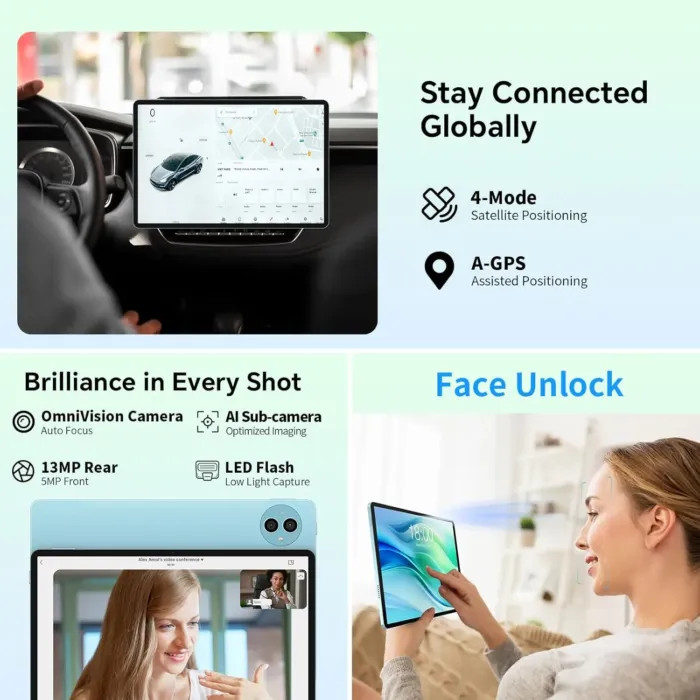 TECLAST Tablet 11 inch Android 14 Tablets, P50 14GB+128GB,1TB Expand, Widevine L1 Compatible 8-Core Tablet with 5G WiFi, 8000mAh Battery, 13MP Camera, 11" IPS Big Screen, GPS - Image 7