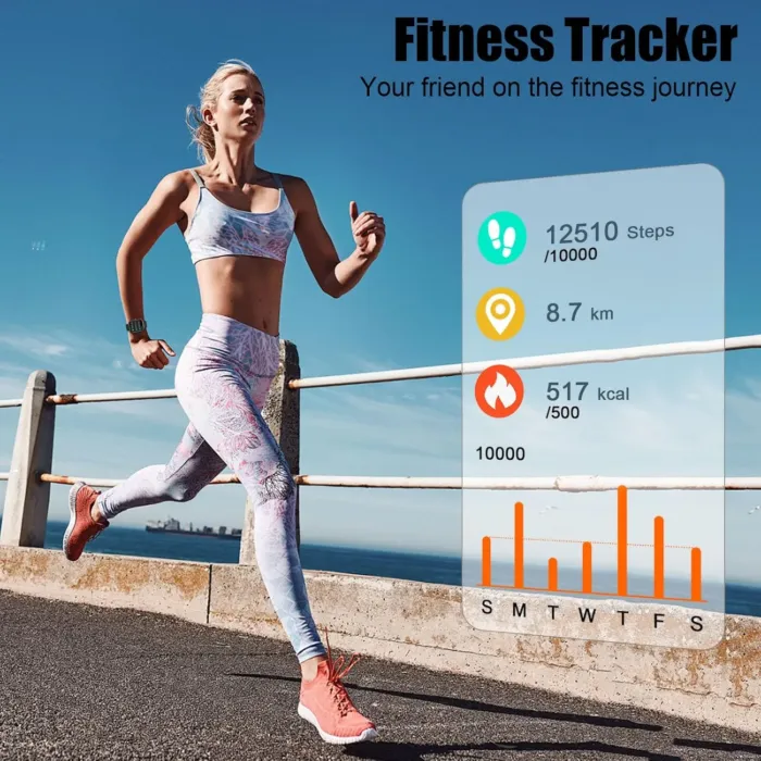 Smart Watch for Men Women, 1.96" Fitness Tracker Running Watch (Answer/Make Call), IP68 Waterproof, Pedometer, Sleep/Step/Heart Rate Monitor/Activity, 110+ Sport Modes Smartwatch for Adroid iOS Phone - Image 4