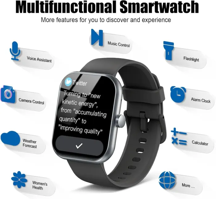 Smart Watch for Men Women, 1.96" Fitness Tracker Running Watch (Answer/Make Call), IP68 Waterproof, Pedometer, Sleep/Step/Heart Rate Monitor/Activity, 110+ Sport Modes Smartwatch for Adroid iOS Phone - Image 8