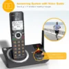 AT&T 4-Handset Expandable DECT 6.0 Cordless Home Phone with Large Display, Big Buttons, Answering Machine, Smart Call Blocker, Long Range, Caller ID, Speakerphone, Intercom: CL82418 (Charcoal Black)