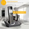 AT&T 4-Handset Expandable DECT 6.0 Cordless Home Phone with Large Display, Big Buttons, Answering Machine, Smart Call Blocker, Long Range, Caller ID, Speakerphone, Intercom: CL82418 (Charcoal Black)