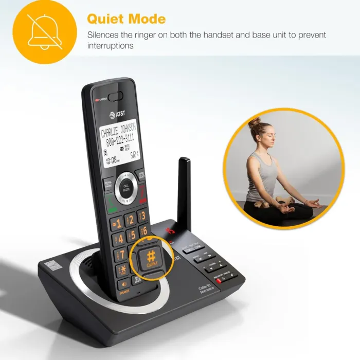 AT&T 4-Handset Expandable DECT 6.0 Cordless Home Phone with Large Display, Big Buttons, Answering Machine, Smart Call Blocker, Long Range, Caller ID, Speakerphone, Intercom: CL82418 (Charcoal Black) - Image 12