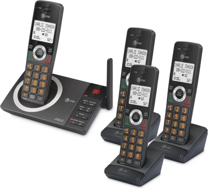 AT&T 4-Handset Expandable DECT 6.0 Cordless Home Phone with Large Display, Big Buttons, Answering Machine, Smart Call Blocker, Long Range, Caller ID, Speakerphone, Intercom: CL82418 (Charcoal Black) - Image 13