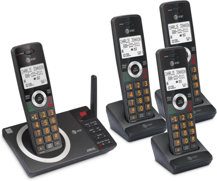AT&T 4-Handset Expandable DECT 6.0 Cordless Home Phone with Large Display, Big Buttons, Answering Machine, Smart Call Blocker, Long Range, Caller ID, Speakerphone, Intercom: CL82418 (Charcoal Black) - Image 14
