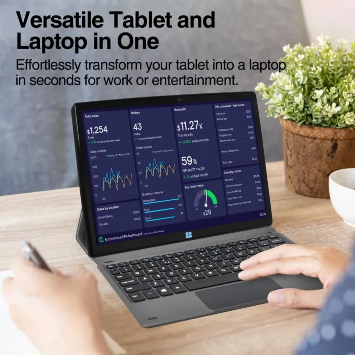 Fusion5 10.1" Windows 11 Professional Tablet PC - Intel 13th Gen - Full HD Windows Tablet Computer - 8GB RAM, 256GB SSD Storage, Quad-Core CPU, 10 Inch, USB 3.0, Micro HDMI, Expandable Storage - Image 7
