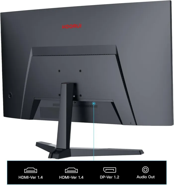 KOORUI 24 Inch Computer Monitor, FHD 1080P Curved Gaming Monitor 165Hz VA 1800R Monitors with Ultra-Thin, HDMI X2 /DP, VESA Compatible, Tilt Adjustable, Eye Care - Image 6