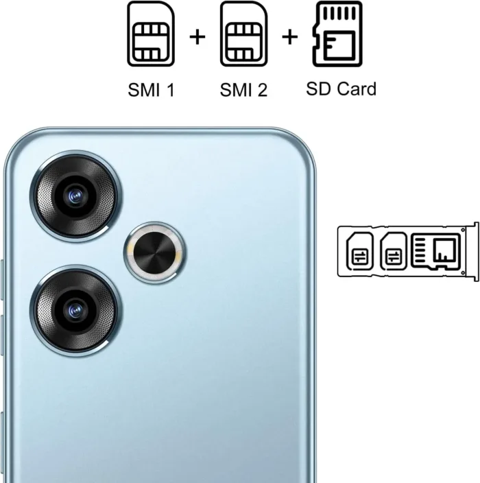 Unlocked Cell Phones Turbo 3 Dual SIM Android Phone 8GB+256GB Unlocked Android Phone,6.82" HD+ Display,24MP+50MP Camera,6800mAh, 2024 Android 13 Smart Phone (Blue) - Image 7