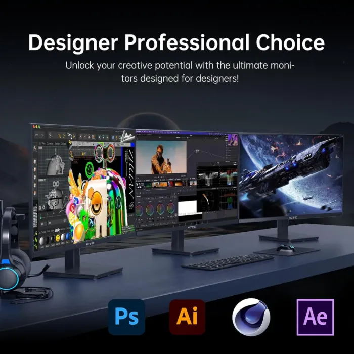 27 Inch 4K UHD(3840 * 2160) Computer Monitor - IPS Monitor, 60hz, HDR400, Anti-Blue Light Screen, DCI-P3 95% 125% sRGB, Support FreeSync and GSync, PC Monitor for Design, Work,Casual Gaming - Image 4