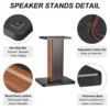 2 Pack Wood Speaker Stands 15.7 Inch 40cm Speaker Stand Hollowed Stands